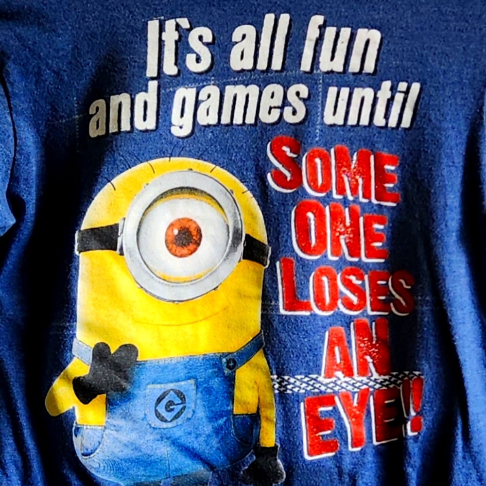 5/$15 Despicable Me Minon(M) Blue/Gray long sleeve shirt